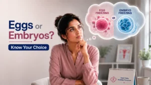 Woman considering egg freezing vs embryo freezing options for future fertility in Wakad